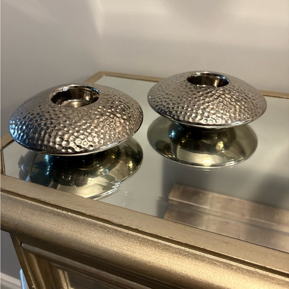 Urban Barn gunmetal candle holders brand new retail $116